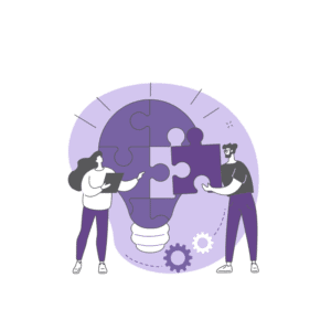 Pictogramme de deux personnes effectuant un puzzle 